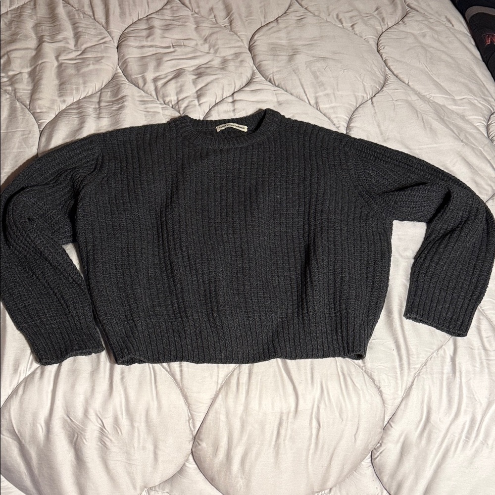 Every other Thursday black Ribbed Knit Sweater